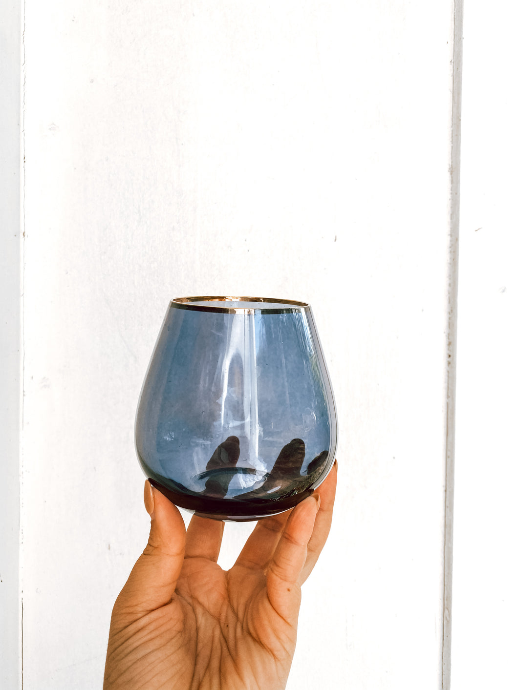Blue Stemless Wine Glass - Set of 2