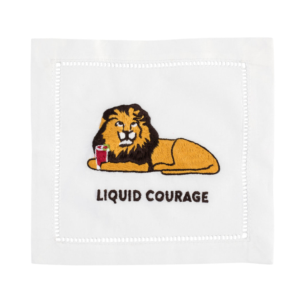 Liquid Courage Cocktail Napkins- Set of 4