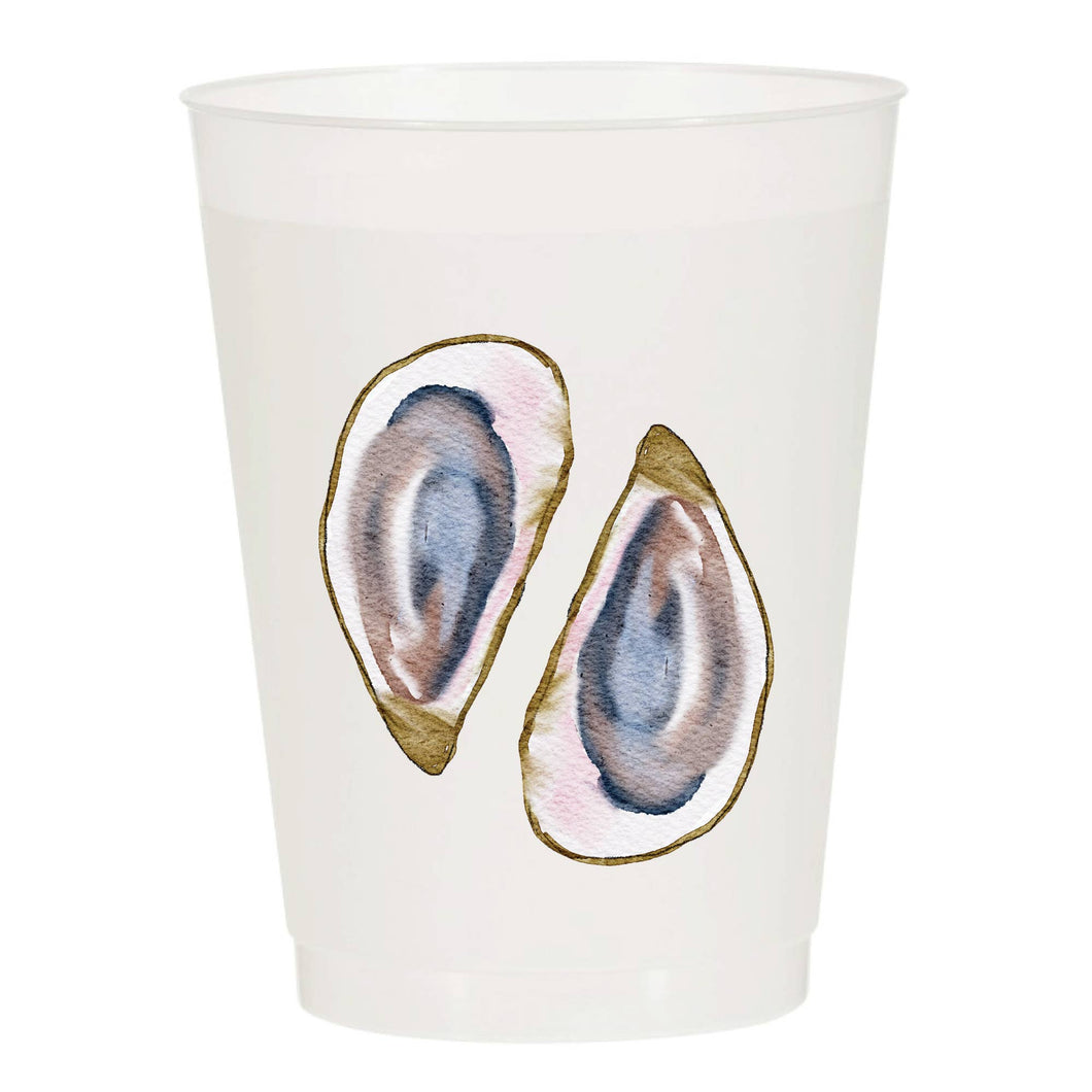 Oyster Watercolor Cups - Set of 10